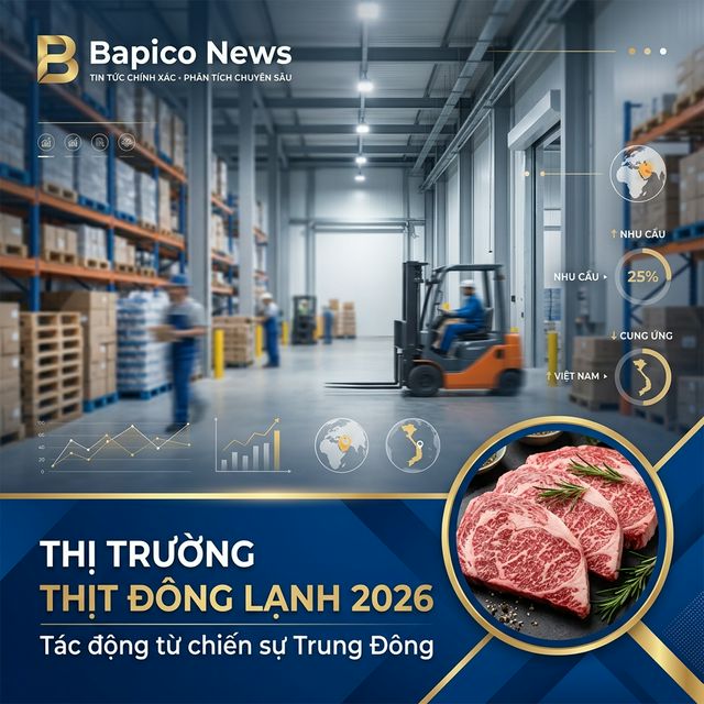 THỊ TRƯỜNG THỊT ĐÔNG LẠNH 2026 - TÁC ĐỘNG CỦA CHIẾN SỰ TRUNG ĐÔNG ĐẾN GIÁ CẢ VÀ CHUỖI CUNG ỨNG TOÀN CẦU